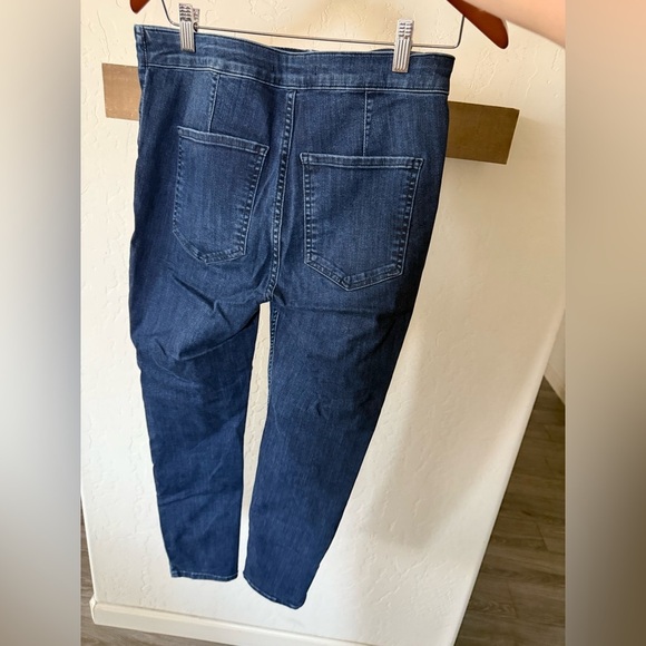 Free People|FP dark wash lace front skinny jeans,tie waist•••Adorable y2k boho - Picture 6 of 13